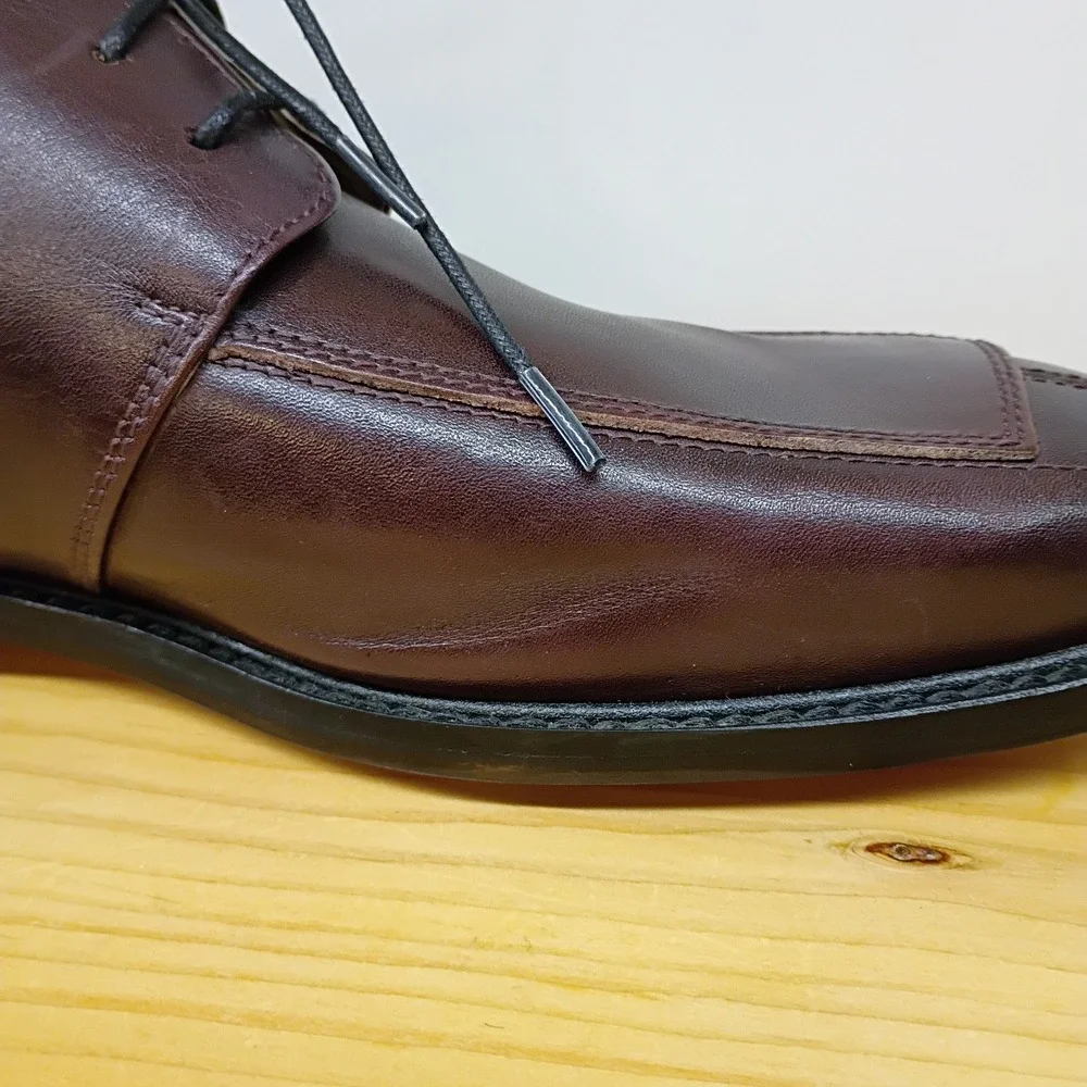 Florsheim Men's Dress Shoes‎ Size 10 D Square Toe Brown Derby Oxfords Leather